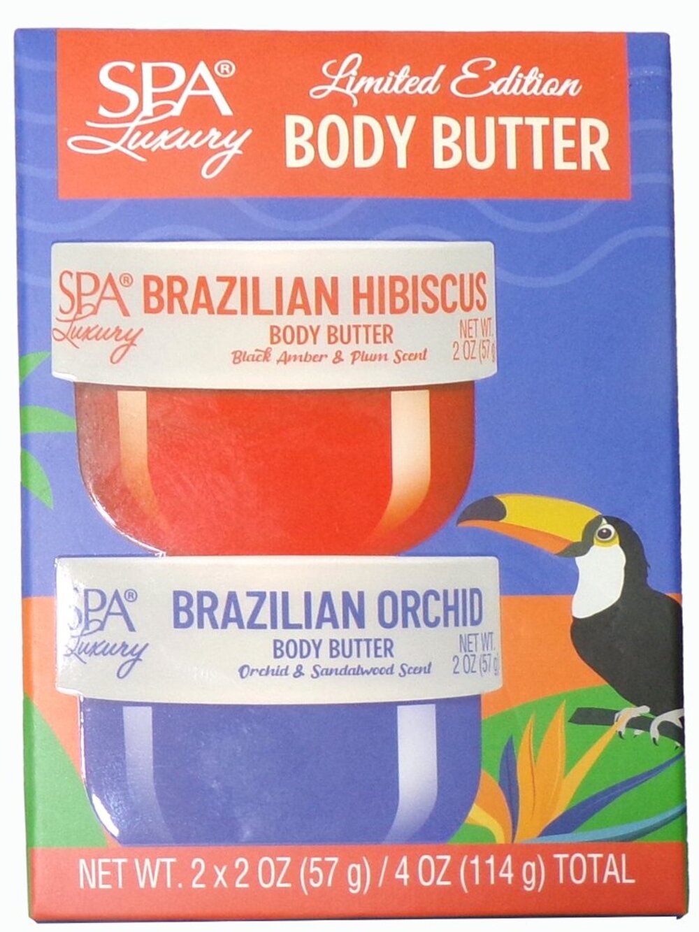 SPA Luxury Limited Edition Body Butter Duo, Black Amber & Orchid Set, 4 oz.